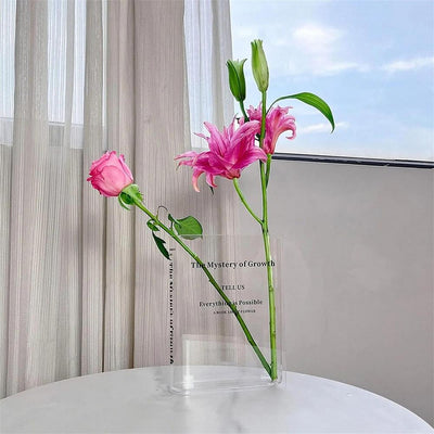Clear Book Flower Vase Creative Transparent Vase Modern Decorative Vases For Wedding Gift Floral Container Room Home Decor Decordovia