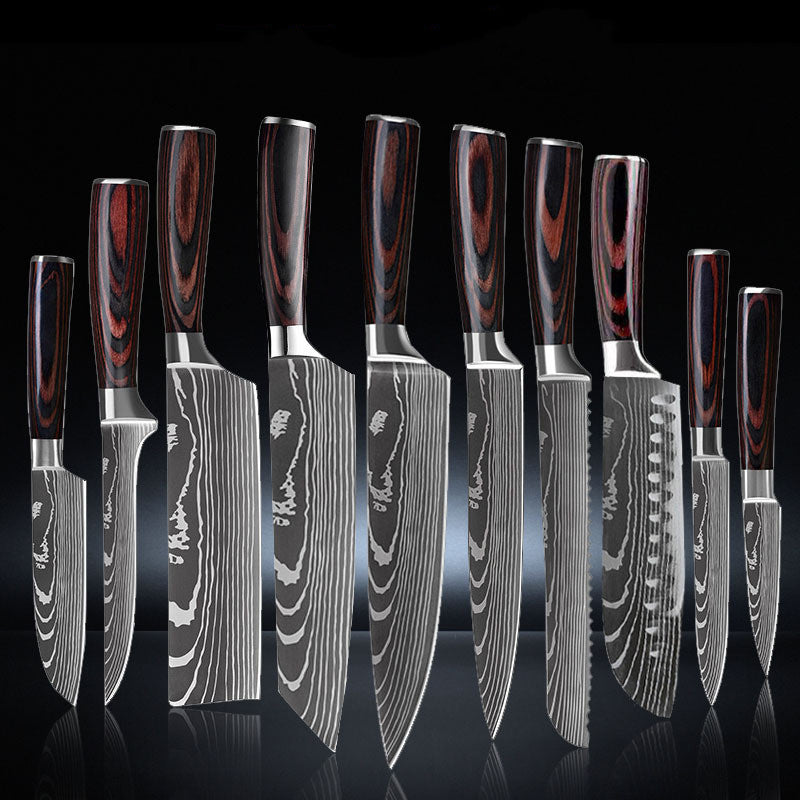 Premium Japanese Kitchen Damascus Knife Set Decordovia