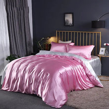 Load image into Gallery viewer, 4-Pcs Double-Sided Duvet Ice Silk Satin Duvet Cover Bedding Set Decordovia
