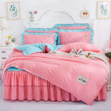 Load image into Gallery viewer, 4PCS Cartoon Anime Princess Quilted Sheet Bed Skirt Bed Set Twin U.S Decordovia
