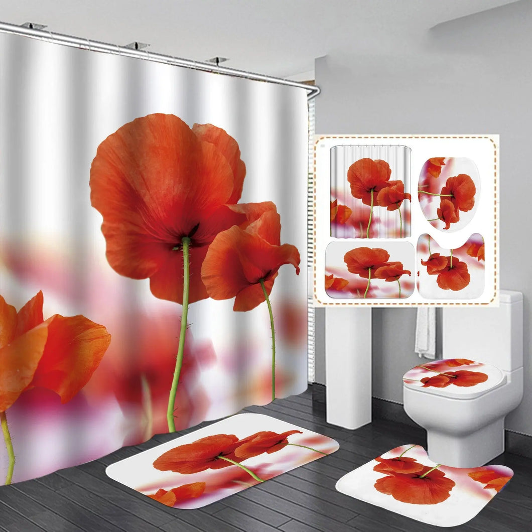 Curtain & Floor Bathroom Shower Set-B Decordovia