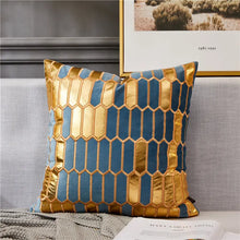 Load image into Gallery viewer, Geometric Gold Metallic Throw Pillows and Covers Decordovia
