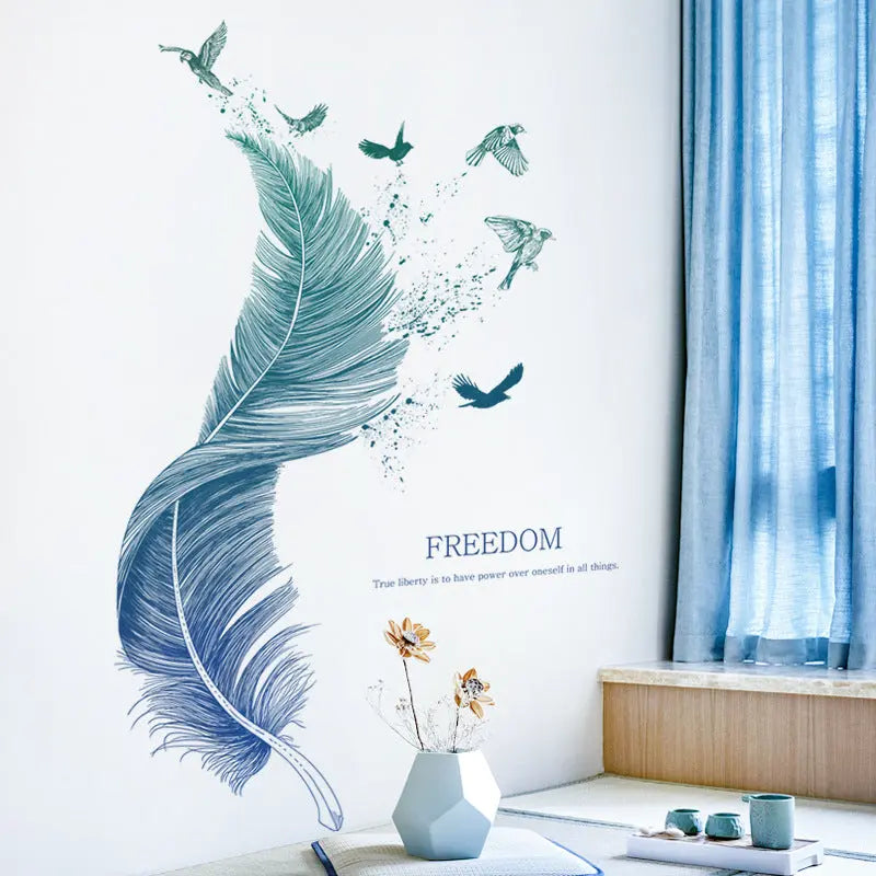 Large Feather Wall Art Decal Stickers Decordovia