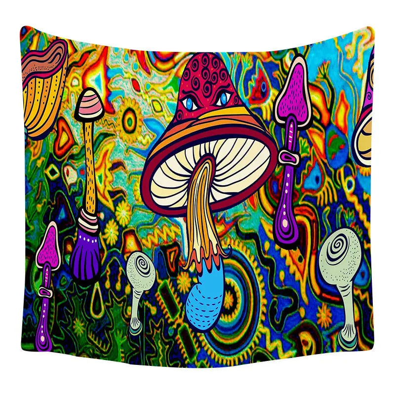 Trippy Mushroom Wall Art Hanging Backdrop Tapestry Decordovia