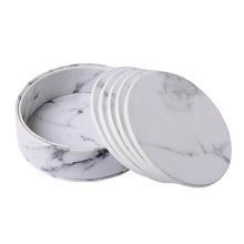 Load image into Gallery viewer, Marble Pattern Coaster Pu Coaster Double-sided Leather Coaster Bar Coaster Solid Color Leather Coaster Decordovia
