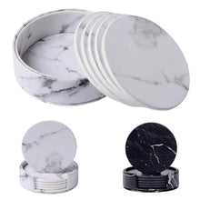 Load image into Gallery viewer, Marble Pattern Coaster Pu Coaster Double-sided Leather Coaster Bar Coaster Solid Color Leather Coaster Decordovia
