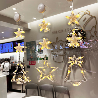 3 LED Xmas Star Hanging Window Ornaments Decordovia