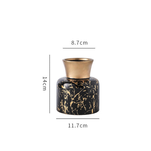 Geometric Luxury Marble Pattern Ceramic Vase Decordovia