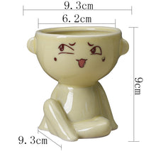Load image into Gallery viewer, Cute Cartoon Anime Ceramic Succulent Head Planter Flower Pot Decordovia
