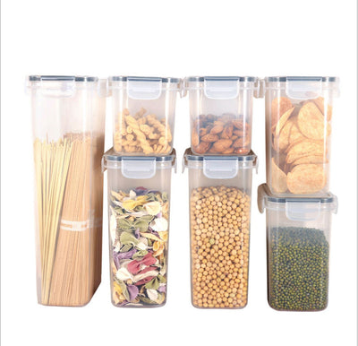 16Pcs Airtight Kitchen Pantry Plastic Dry Food Containers Decordovia