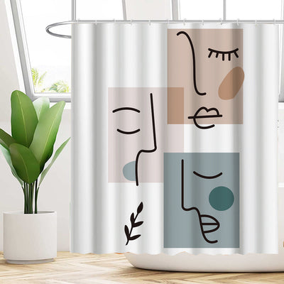 Printed Plastic Abstract Art Mold and Mildew Resistant Shower Curtain Decordovia