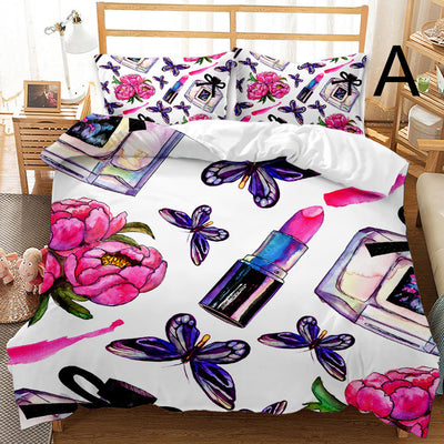 2 & 3Pcs Butterfly Pattern Duvet Cover Student Bedding Set For Dorms Decordovia