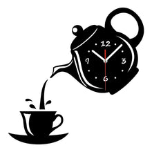 Load image into Gallery viewer, DIY Acrylic 3D Teapot-Cup Sticker Wall Clock Decals_Room Decor Interior Design Accessories Online Store_ Decordovia
