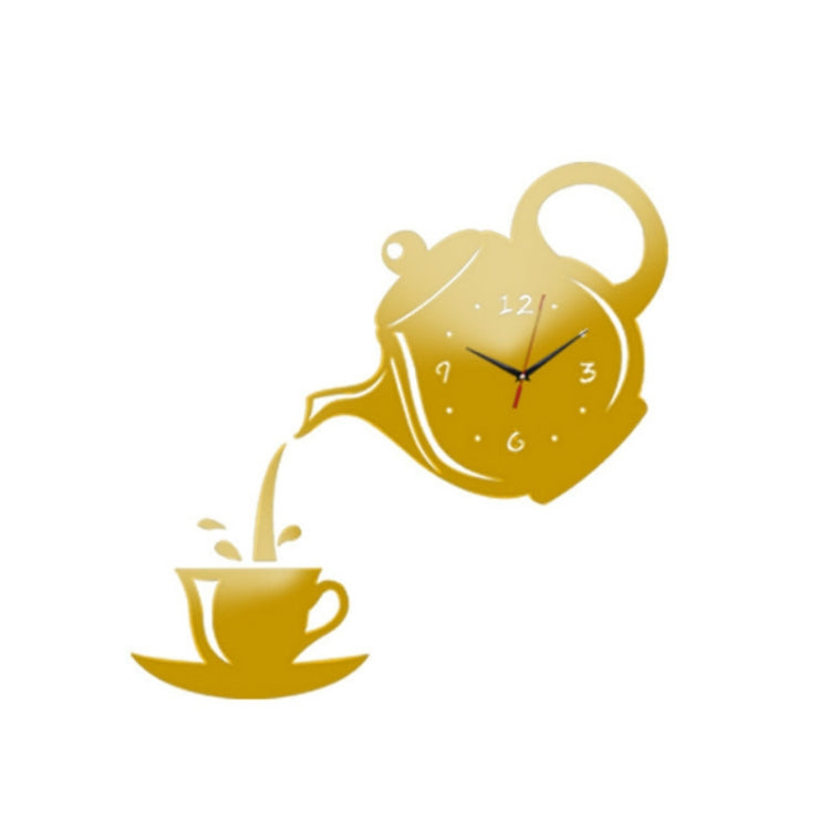2PCS DIY Acrylic 3D Coffee-Teapot-Cup Sticker Wall Clock Decals Decordovia