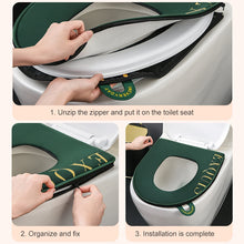 Load image into Gallery viewer, Full Coverage Universal Waterproof Toilet Seat Cushion Handle &amp; Zipper_Room Decor Interior Design Accessories Online Store_ Decordovia
