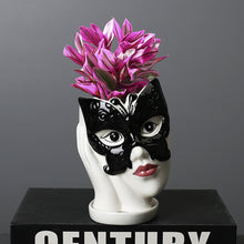 Load image into Gallery viewer, Cute Mardi-Gras Female Head Ceramic Flower Planter Pot Decordovia
