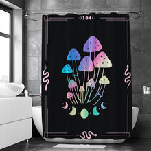 Load image into Gallery viewer, Trippy Mushroom Printed Plastic Mold &amp; Mildew Resistant Shower Curtain Decordovia
