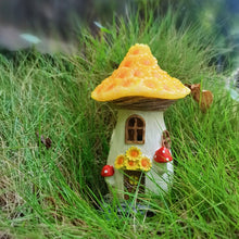 Load image into Gallery viewer, Mushroom House Resin Solar Garden Ornaments
