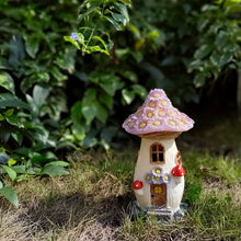 Load image into Gallery viewer, Mushroom House Resin Solar Garden Ornaments
