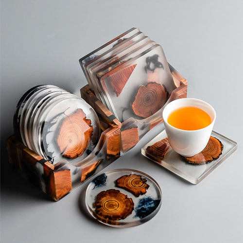 Resin pine coaster insulation teacup coaster Decordovia