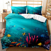 Load image into Gallery viewer, 3Pcs Aqua Marina Duvet Cover Printed Bedding Set Decordovia
