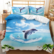 Load image into Gallery viewer, 3Pcs Aqua Marina Duvet Cover Printed Bedding Set Decordovia
