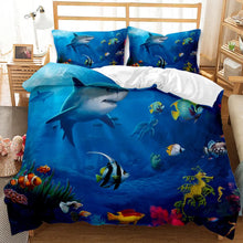 Load image into Gallery viewer, 3Pcs Aqua Marina Duvet Cover Printed Bedding Set Decordovia
