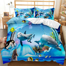 Load image into Gallery viewer, 3Pcs Aqua Marina Duvet Cover Printed Bedding Set Decordovia
