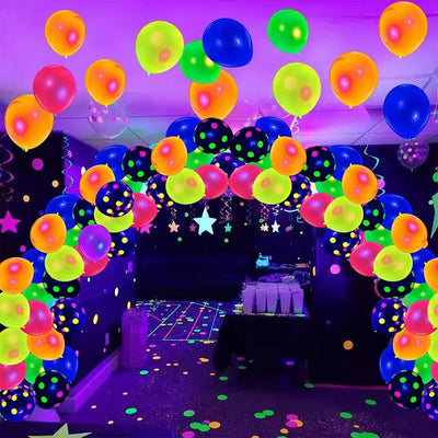 Colorful Neon Balloon Luminous Party Supplies Decordovia