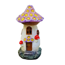 Load image into Gallery viewer, Mushroom House Resin Solar Garden Ornaments
