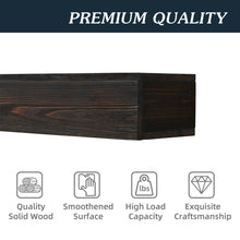 Load image into Gallery viewer, 72&quot; Dark Rustic Wood Wall-Mounted Floating Shelf Fireplace Mantel
