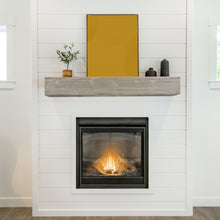 Load image into Gallery viewer, 72&quot; Grey Rustic Wood Wall-Mounted Floating Shelf Fireplace Mantel
