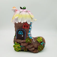 Load image into Gallery viewer, Brown Fairy Shoe House Solar Garden Ornaments
