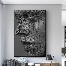 Load image into Gallery viewer, Human Face Canvas Painting Wall Art Composed Of Letters Surrealism Portrait Poster Decordovia
