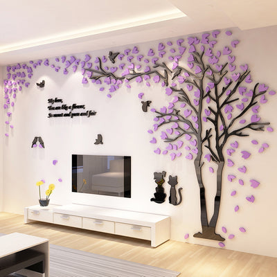 Sofa Tv Background Creative Tree 3D Stereo Acrylic Wall Sticker Decordovia