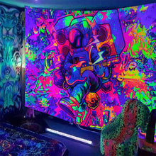 Load image into Gallery viewer, Skull Print Fluorescent Home Decor Tapestry Decordovia
