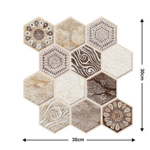 Load image into Gallery viewer, 10 Pieces Of  Wood Grain 3D Wall Stickers Removable Tiles For Home Decoration Decordovia
