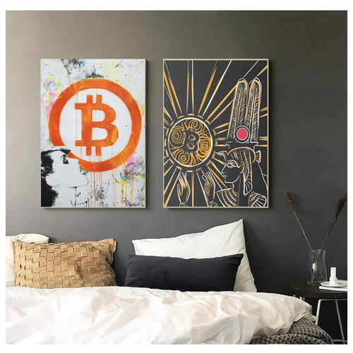 Bitcoin Digital Currency Wall Art Canvas Prints Decordovia