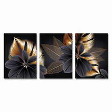 Load image into Gallery viewer, Black Gold Leaf Frameless Wall Art Canvas Prints Decordovia
