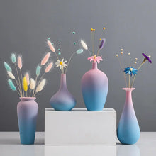 Load image into Gallery viewer, Blue And Pink Center Piece Ceramic Frosted Vase Decordovia
