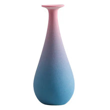 Load image into Gallery viewer, Blue And Pink Center Piece Ceramic Frosted Vase Decordovia
