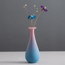 Load image into Gallery viewer, Blue And Pink Center Piece Ceramic Frosted Vase Decordovia
