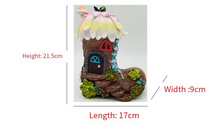 Load image into Gallery viewer, Pink Fairy Shoe House Solar Garden Ornaments
