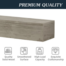 Load image into Gallery viewer, 72&quot; Grey Rustic Wood Wall-Mounted Floating Shelf Fireplace Mantel
