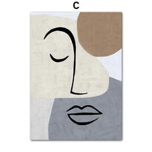 Load image into Gallery viewer, Line Block Nude Frameless Wall Art Canvas Prints Decordovia
