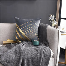 Load image into Gallery viewer, Metallic Geometric Pattern Throw Pillows &amp; Covers Decordovia
