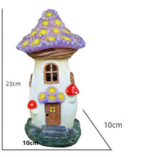 Load image into Gallery viewer, Mushroom House Resin Solar Garden Ornaments
