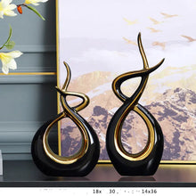 Load image into Gallery viewer, Oval Hollow Black Gold Center Piece Ceramic Vase Decordovia
