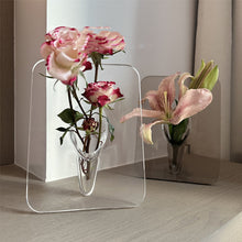 Load image into Gallery viewer, Clear Transparent Picture Frame Flower Vase Holder Decordovia
