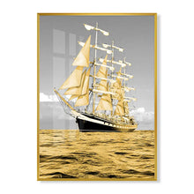Load image into Gallery viewer, Vivid Gold Hue Framed Wall Art Canvas Oil Print Decordovia
